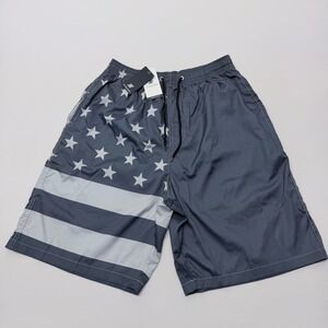 FT FENTENG Mens Swim Trunks XXL Grey American Flag Stars Stripes Board Short NEW